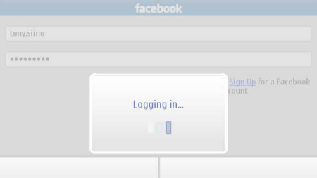 Messaging for Social Networks - facebook login in corso...