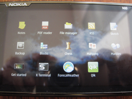 Nokia N900 - menu