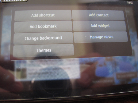 Nokia N900 - homescreen