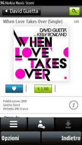 Nokia Music Store sul Nokia 5800 XpressMusic - David Guetta feat. Kelly Rowland - “When love takes over”