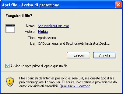 Installazione di Nokia Music